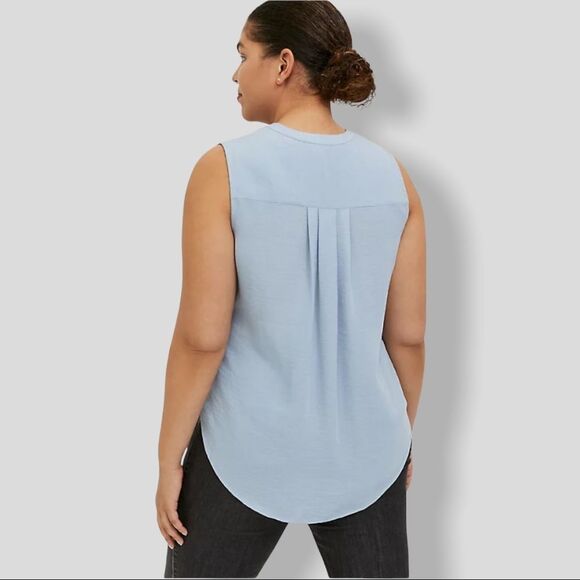 Torrid Harper Light Blue Gauze Button Front Tunic Tank Sz 0X XXL - Picture 2 of 12